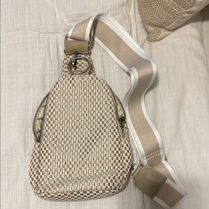 Stylish Beige Checkered Women's Bag
